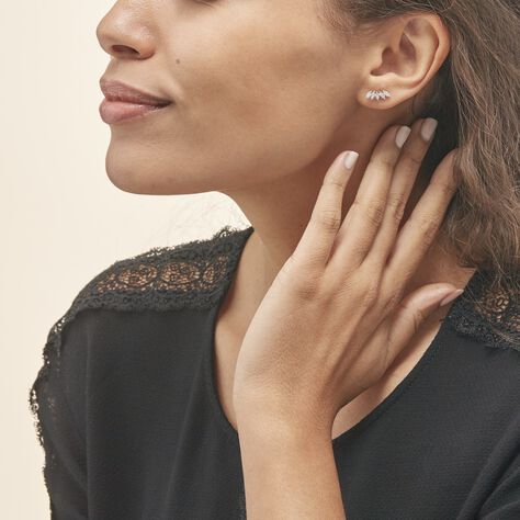 Bijoux D'oreilles Edma Or Blanc Oxyde De Zirconium - Ear cuffs Femme | Histoire d’Or