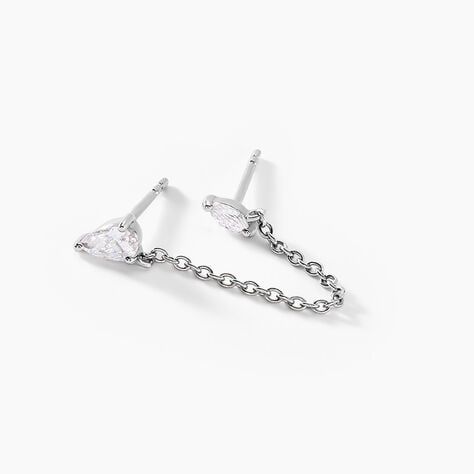Bijoux D'oreilles Navette Argent Blanc Oxyde De Zirconium - Boucles d'oreilles fantaisie Femme | Histoire d’Or