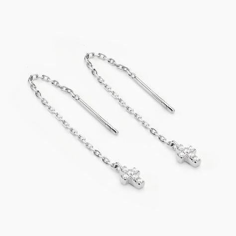 Boucles D'oreilles Pendantes Siem Argent Blanc Oxyde De Zirconium - Boucles d'oreilles fantaisie Femme | Histoire d’Or