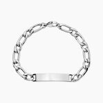 Bracelet Identit&eacute;e Miro Acier Blanc - F&ecirc;te des p&egrave;res Homme | Histoire d&rsquo;Or