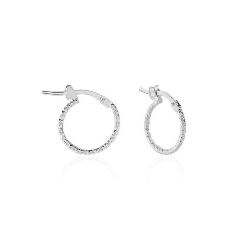 Créoles Valentine Argent Blanc - Boucles d'oreilles créoles Femme | Histoire d’Or