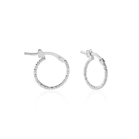 Créoles Valentine Argent Blanc - Boucles d'oreilles créoles Femme | Histoire d’Or