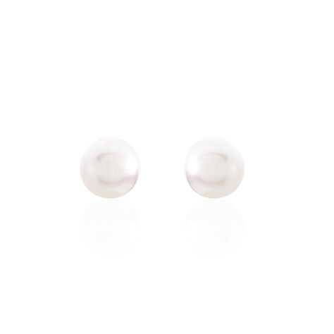 Boucles D'oreilles Puces Ursulina Or Jaune Perle De Culture - Clous d'oreilles Femme | Histoire d’Or
