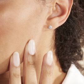 Boucles D'oreilles Puces Karen Or Blanc Diamant - Clous d'oreilles Femme | Histoire d’Or