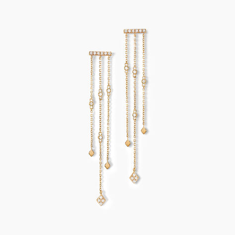 Boucles D'oreilles Pendantes Eclat D'etoile Or Jaune Oxyde - Boucles d'oreilles pendantes Femme | Histoire d’Or
