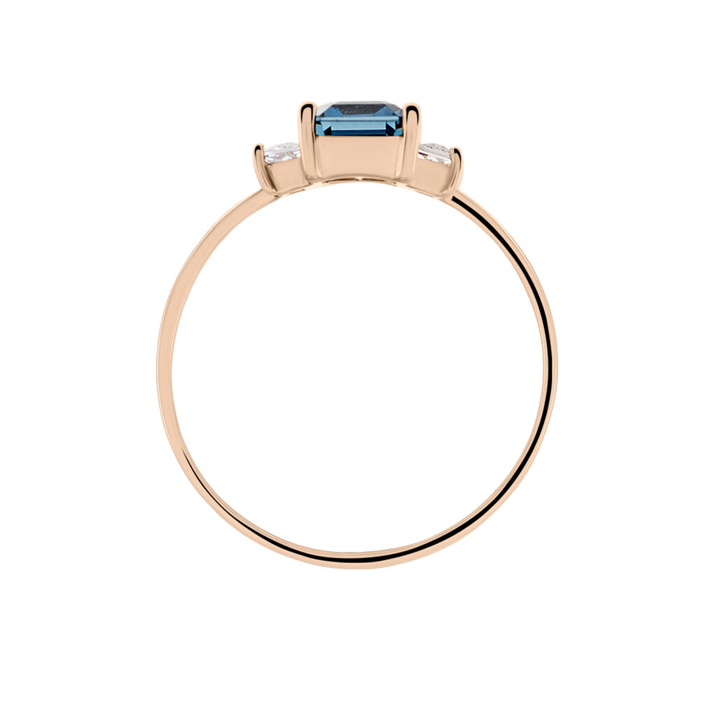 Bague Aimie Or Rose Topaze Et Oxyde De Zirconium - Bagues solitaires Femme | Histoire d’Or
