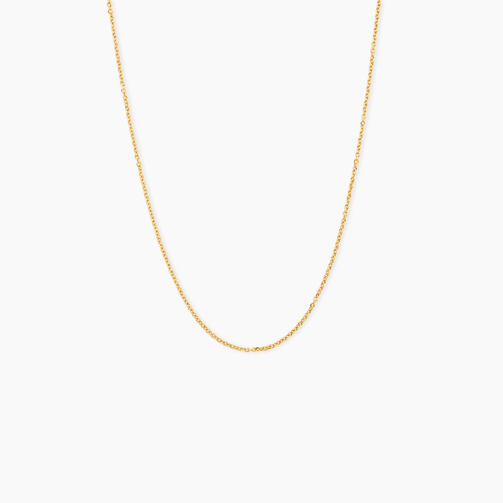 Chaine Igoa Maille Forcat Diamantee Argent Dor&eacute; A L'Or 750/1000 - Chaines Unisex | Histoire d&rsquo;Or