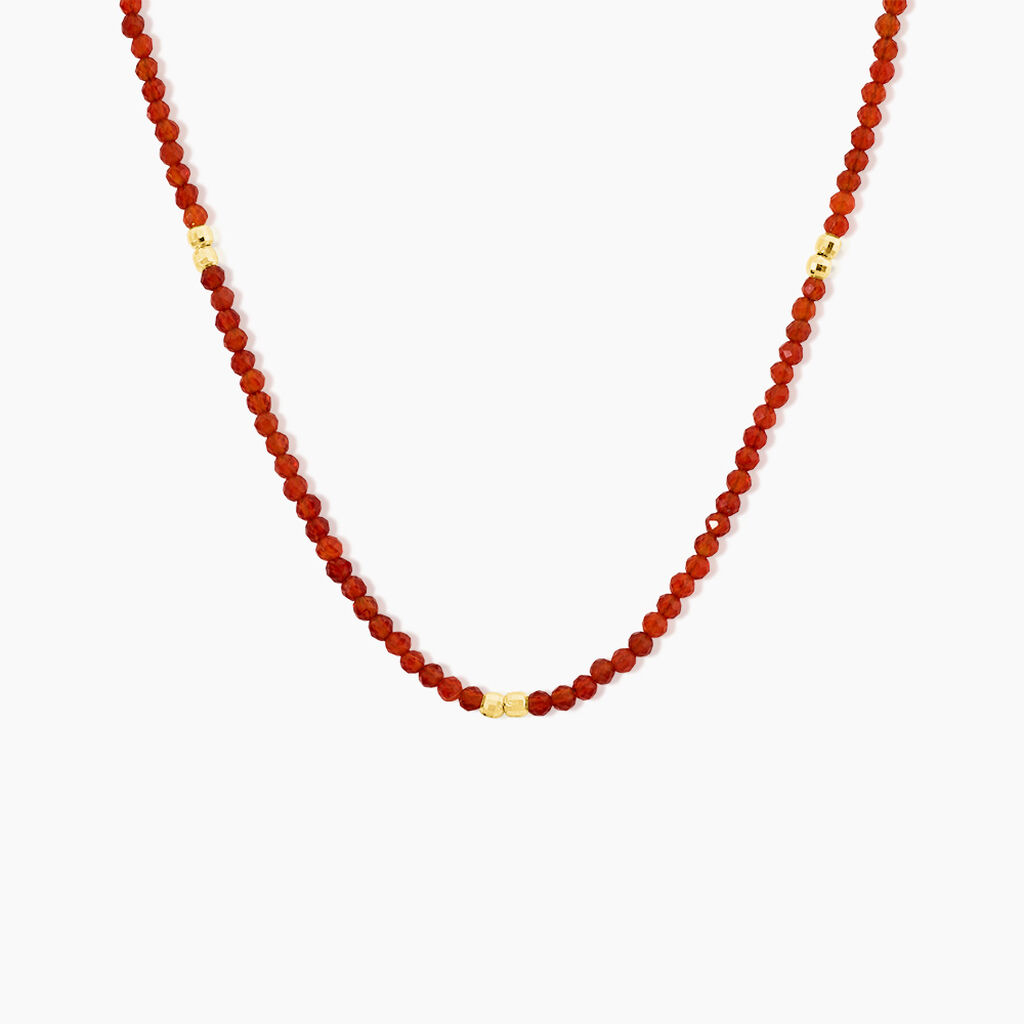 Collier Jonc Cyclades Argent Jaune Corniole -  Femme | Histoire d&rsquo;Or