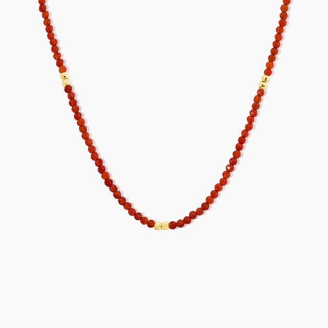 Collier Jonc Cyclades Argent Jaune Corniole -  Femme | Histoire d&rsquo;Or