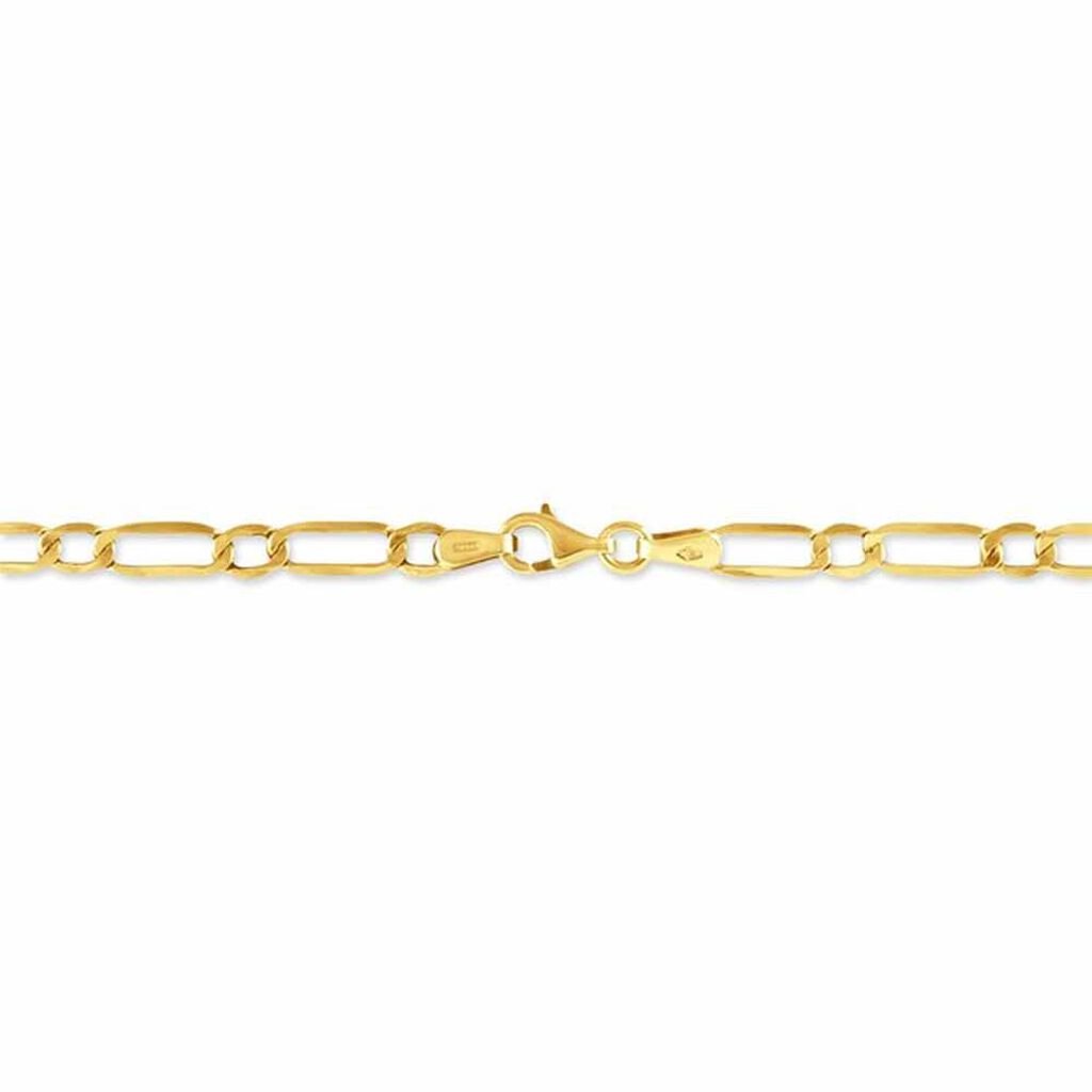 Bracelet Or Jaune Maille Altern&eacute;e 1/3 - Bracelets cha&icirc;ne Femme | Histoire d&rsquo;Or