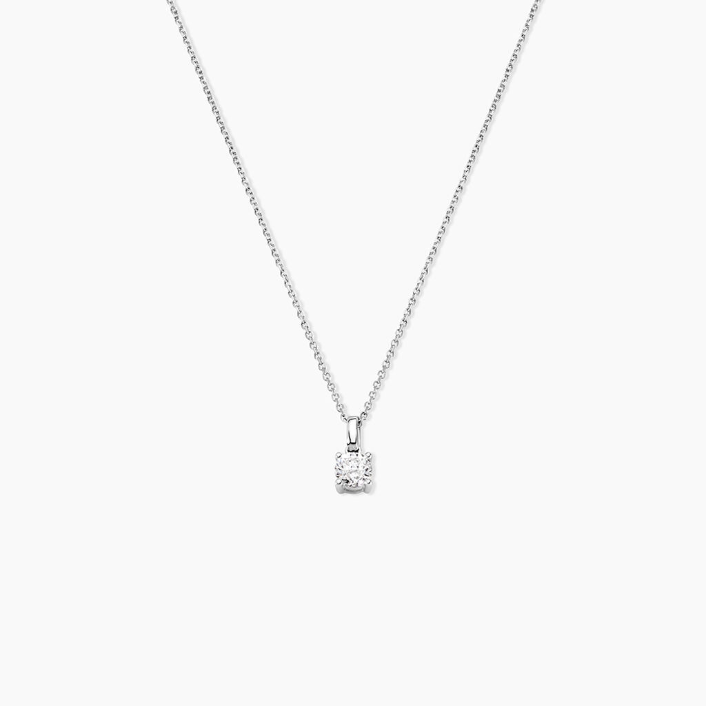Pendentif Solitaire One Or Blanc Diamant - Pendentifs Femme | Histoire d&rsquo;Or