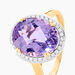 Bague Anna Or Jaune Amethyste Et Oxyde De Zirconium - Bagues avec pierre Femme | Histoire d’Or