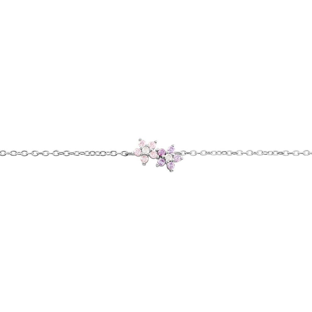 Bracelet Purple Bloom Argent Blanc Oxyde De Zirconium - Bracelets Femme | Histoire d’Or