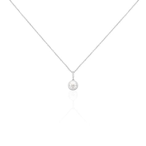 Collier Mathie Argent Blanc Perle De Culture Et Oxyde De Zirconium - Colliers fantaisie Femme | Histoire d&rsquo;Or