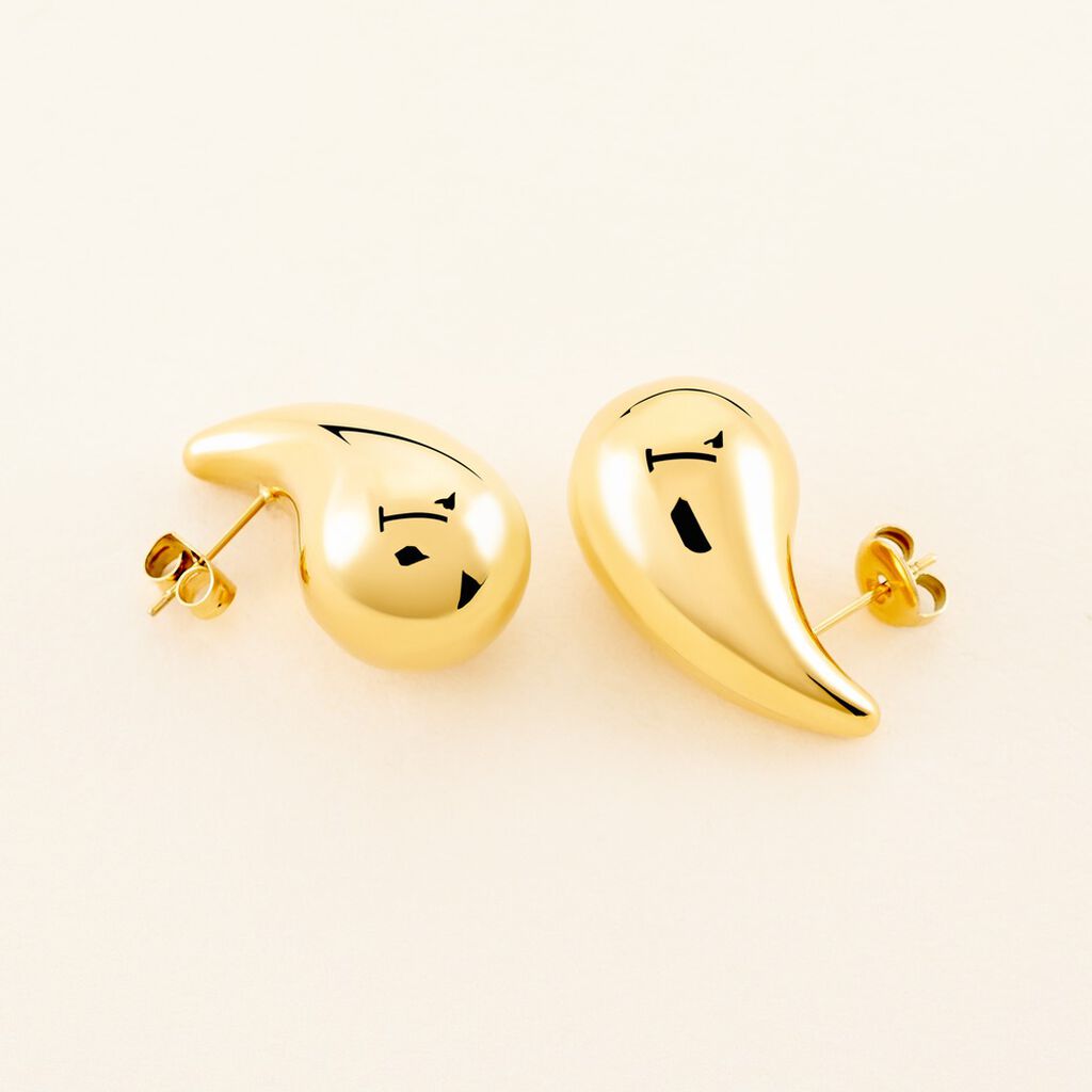 Boucles D'oreilles Puces Xenia Acier Jaune - Boucles d'oreilles fantaisie Femme | Histoire d&rsquo;Or