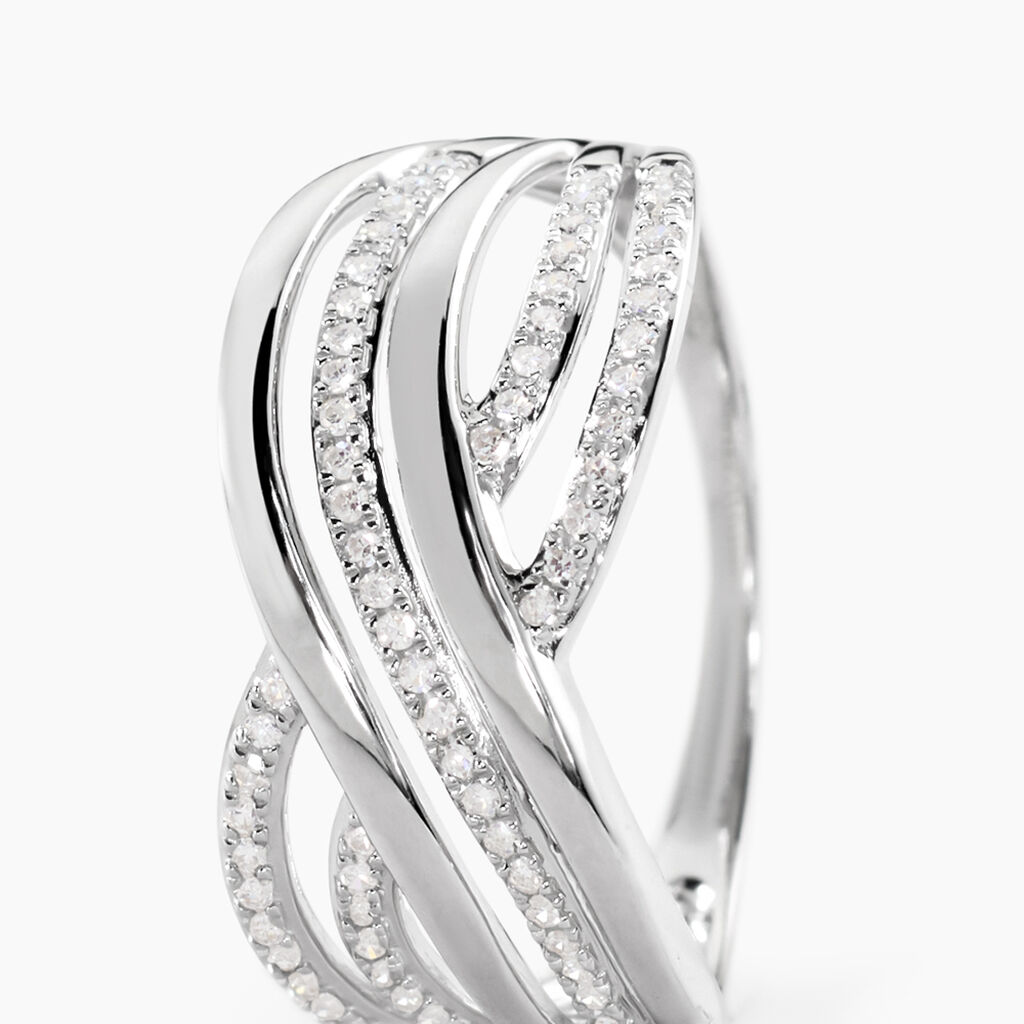 Bague Ocean Or Blanc Diamant - Bagues avec pierre Femme | Histoire d&rsquo;Or