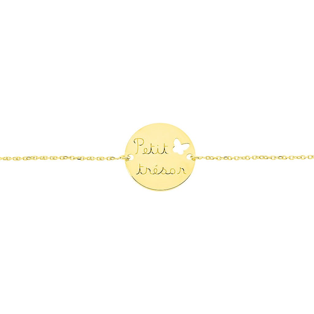 Bracelet Benedicte Message Or Jaune - Bracelets Naissance Enfant | Histoire d&rsquo;Or
