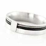 Bague Madine Acier Blanc Diamant - Bagues avec pierre Homme | Histoire d&rsquo;Or