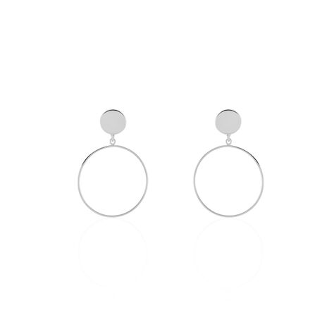 Boucles D'oreilles Pendantes Misao Argent Blanc - Boucles d'oreilles créoles Femme | Histoire d’Or