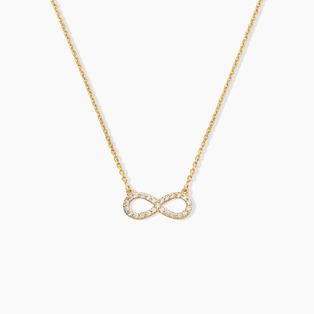 Collier Klothilda Argent Dor&eacute; A L'Or 750/1000 Oxyde De Zirconium - F&ecirc;te des m&egrave;res Femme | Histoire d&rsquo;Or