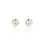 Boucles D'oreilles Puces Eddie Or Jaune Oxyde De Zirconium - Clous d'oreilles Femme | Histoire d&rsquo;Or