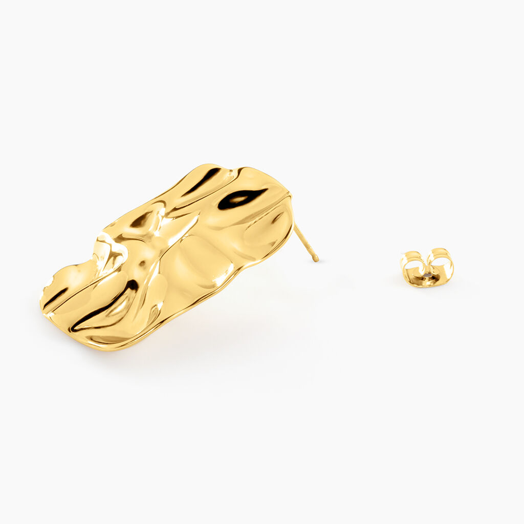 Boucles D'oreilles Puces Maelisa Acier Jaune Sans Pierre - Boucles d'oreilles fantaisie Femme | Histoire d&rsquo;Or