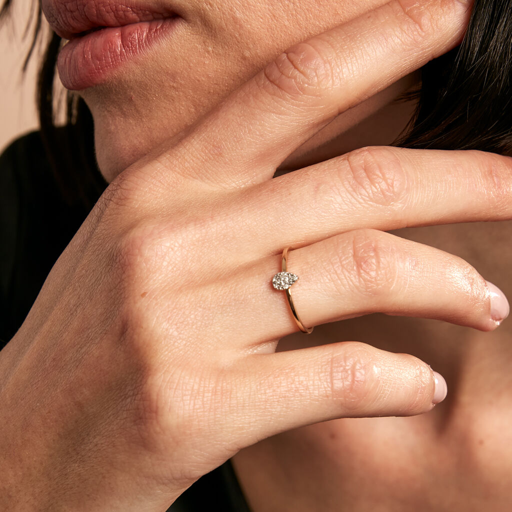 Bague Pear C Or Jaune Diamant - Bagues avec pierre Femme | Histoire d’Or