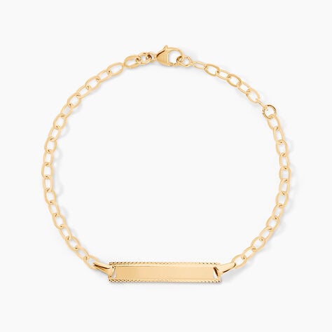 Bracelet Identit&eacute; Gaspardine Maille For&ccedil;at Or Jaune - Bracelets Communion Enfant | Histoire d&rsquo;Or