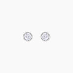 Boucles D'oreilles Puces Kadidia Or Blanc Oxyde De Zirconium - Clous d'oreilles Femme | Histoire d&rsquo;Or