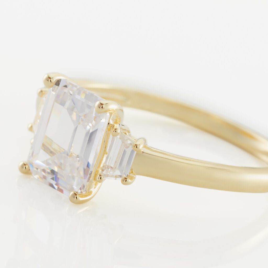 Bague Plaqué Or Quanton Oxyde De Zirconium - Bagues solitaires Femme | Histoire d’Or