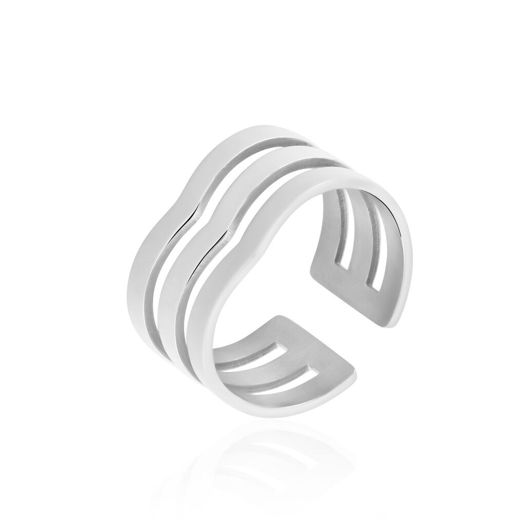 Bague Ajustable Abid Acier Blanc - Bagues fantaisie Femme | Histoire d’Or