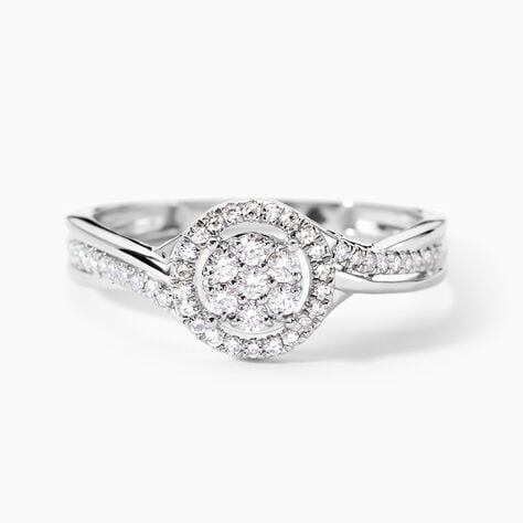 Bague Cissy Platine Blanc Diamant - Bagues avec pierre Femme | Histoire d&rsquo;Or
