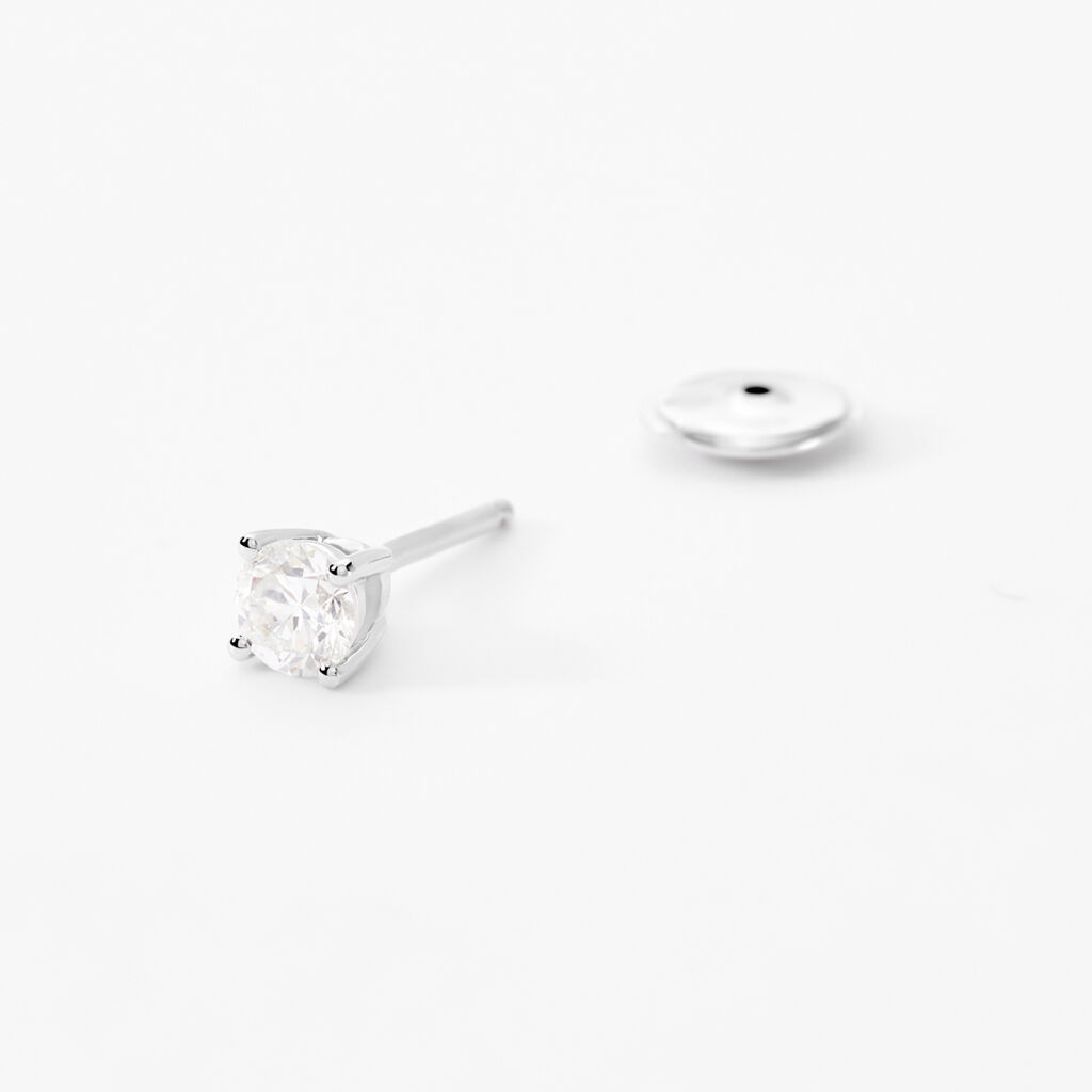 Boucles D'oreilles Puces Aphrodite Or Blanc Diamant - Clous d'oreilles Famille | Histoire d’Or