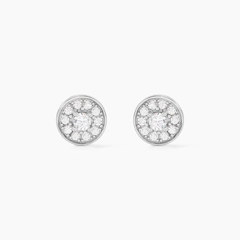 Boucles D'oreilles Puces Auxana Argent Blanc Oxyde De Zirconium - Boucles d'oreilles fantaisie Femme | Histoire d&rsquo;Or