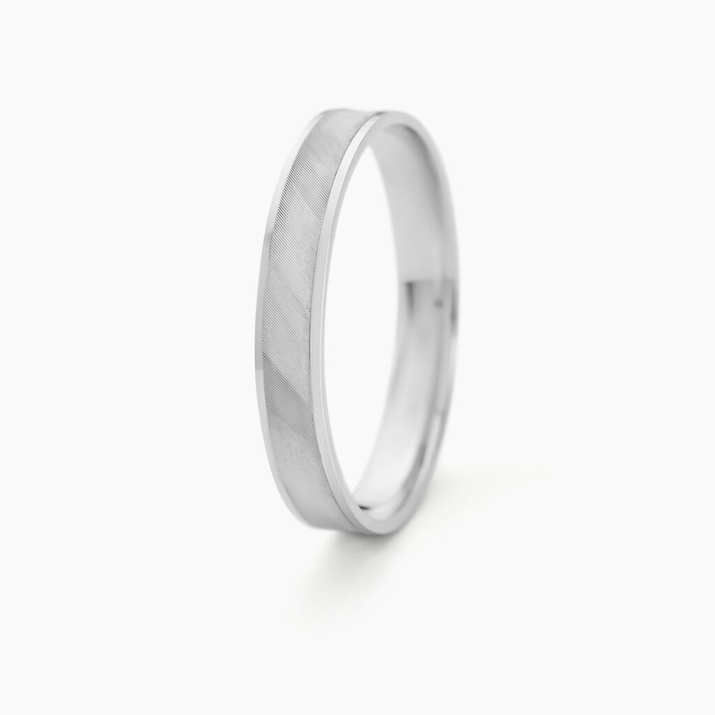 Alliance Matheo Ruban Plat Or Blanc - Alliances Unisex | Histoire d’Or