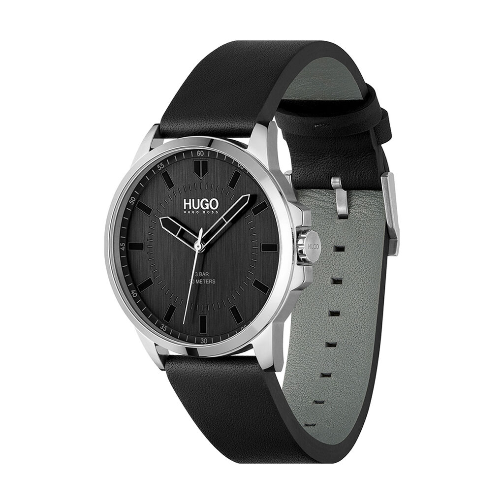 Montre Hugo First Noir - Montres Homme | Histoire d’Or