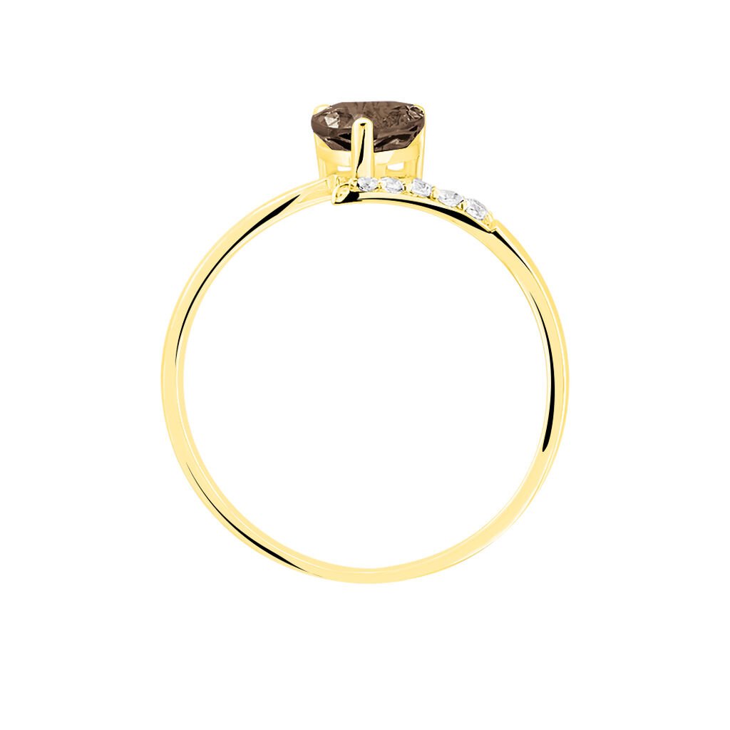 Bague Eva Or Jaune Quartz Et Diamant - Bagues solitaires Femme | Histoire d&rsquo;Or