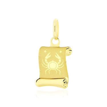 Pendentif Lamie Zodiaque Parchemin Or Jaune