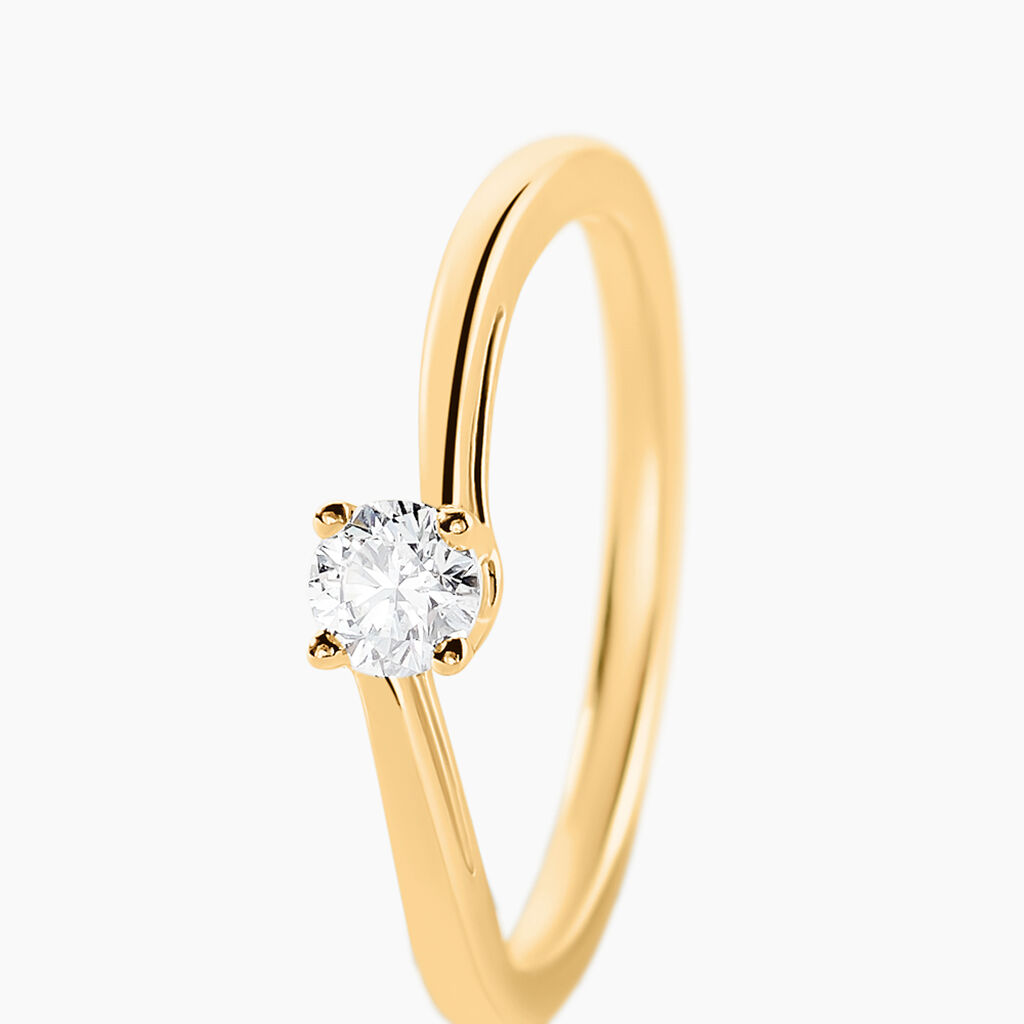 Bague Dympna Or Jaune Diamant - Bagues solitaires Femme | Histoire d&rsquo;Or