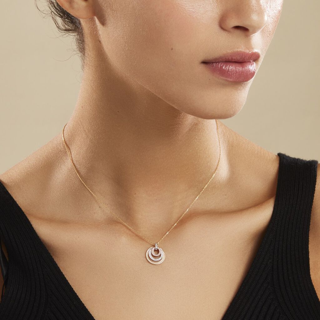 Collier Rama Or Tricolore Oxyde De Zirconium - Colliers Femme | Histoire d’Or
