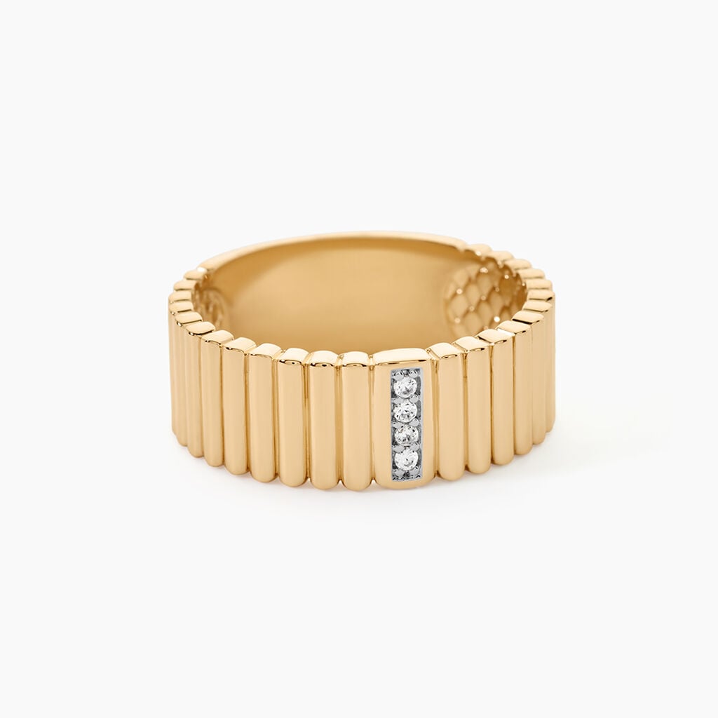 Bague Alegria Plaqu&eacute; Or Jaune Oxydes De Zirconium - Bagues avec pierre Femme | Histoire d&rsquo;Or