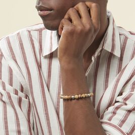 Bracelet Adonis Acier Blanc Jaspe Africain - Bracelets fantaisie Homme | Histoire d’Or