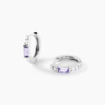 Creoles Rio Argent Blanc Oxyde De Zirconium - Boucles d'oreilles cr&eacute;oles Femme | Histoire d&rsquo;Or
