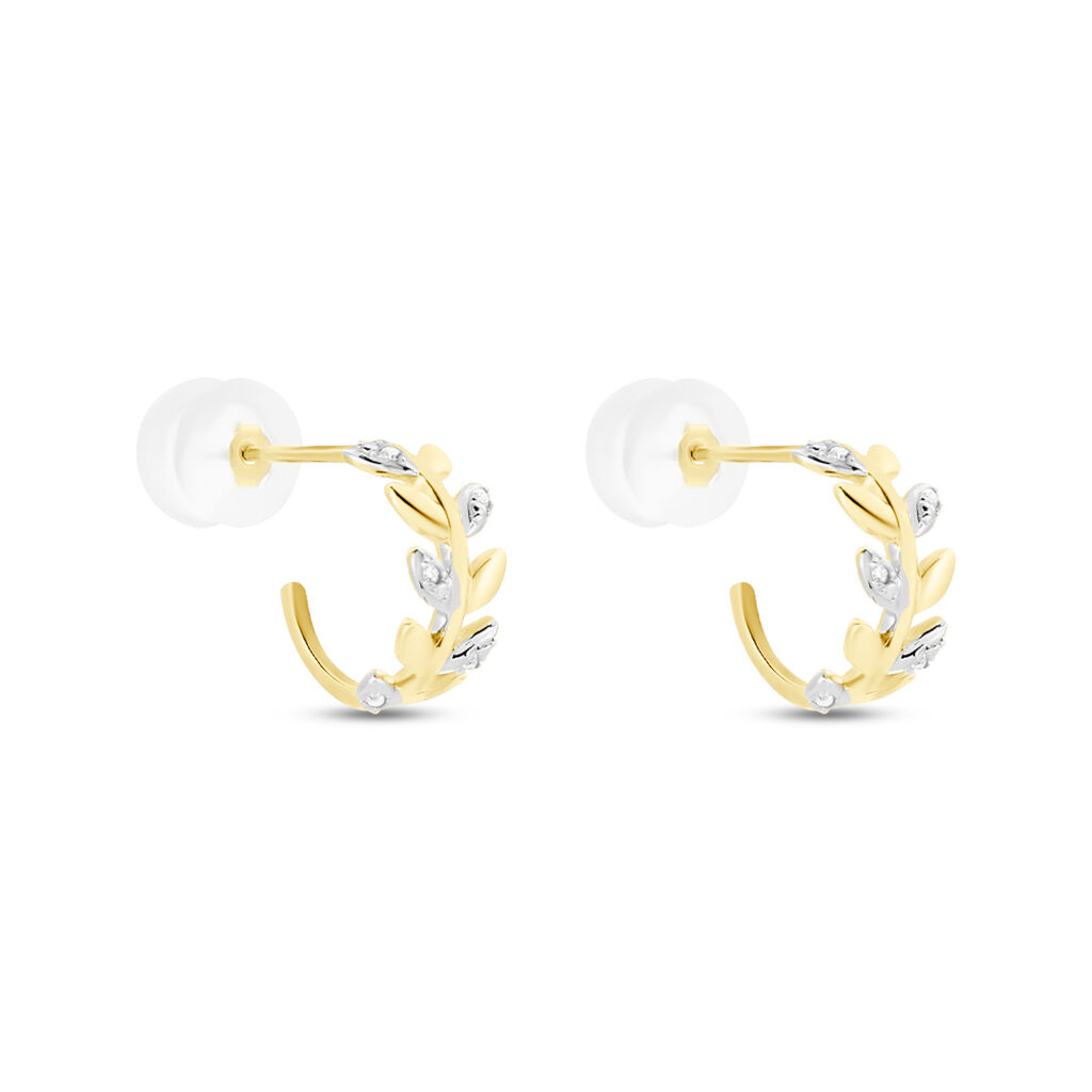 Créoles Emelyne Or Jaune Diamant - Boucles d'oreilles créoles Femme | Histoire d’Or