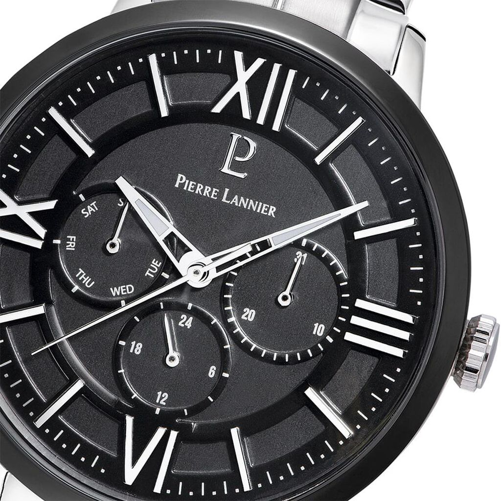 Montre Pierre Lannier Collection Beaucour Noir - Montres Homme | Histoire d&rsquo;Or