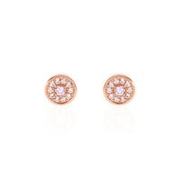 Boucles D'oreilles Puces Auxana Argent Rose Oxyde De Zirconium