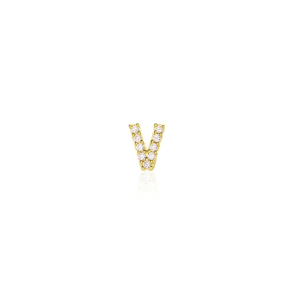 Boucle D'oreille Puce Unitaire Jodoca Or Jaune Oxyde De Zirconium