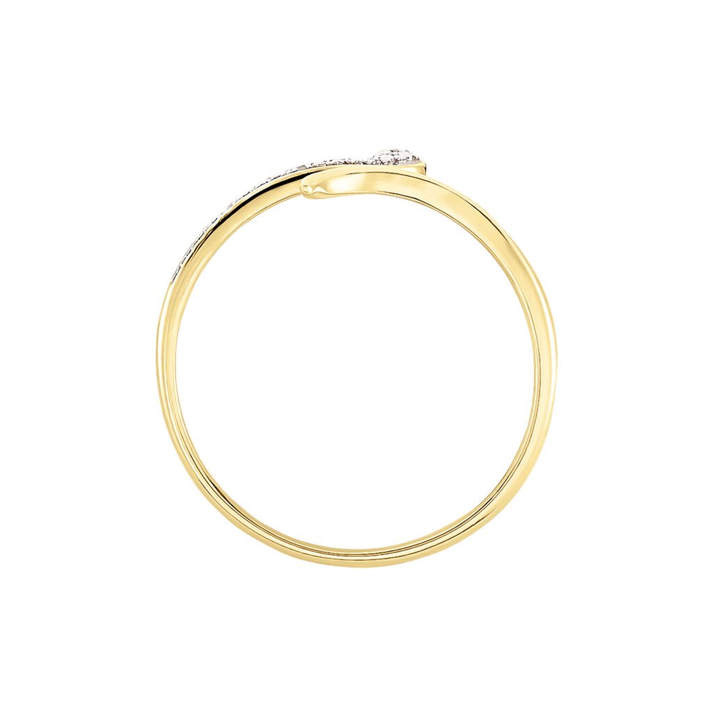 Bague Snake Or Jaune Diamant - Bagues avec pierre Femme | Histoire d’Or