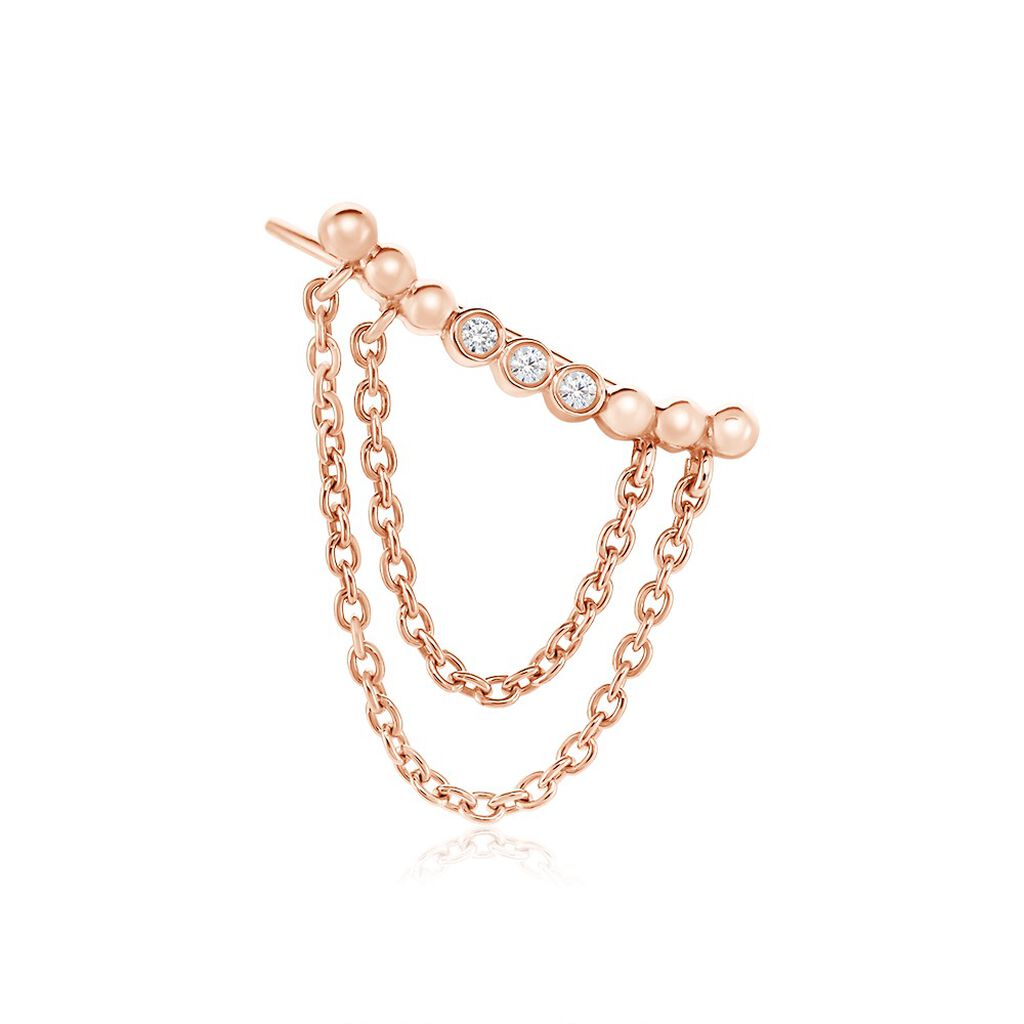Bijou D'oreille Unitaire Katelyn Argent Rose Oxyde De Zirconium - Piercings d'oreilles Femme | Histoire d&rsquo;Or