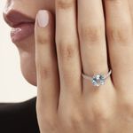 Bague Or Blanc Terese Topaze Oxydes De Zirconium - Bagues solitaires Femme | Histoire d&rsquo;Or